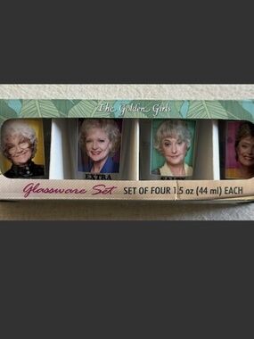 THE GOLDEN GIRLS Shot Glasses, Set of 4, In Box, NEW!